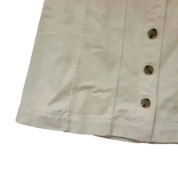 Banana Republic Women's Ivory Twill Cotton Button Front Mini Skirt NEW - Picture 6 of 12